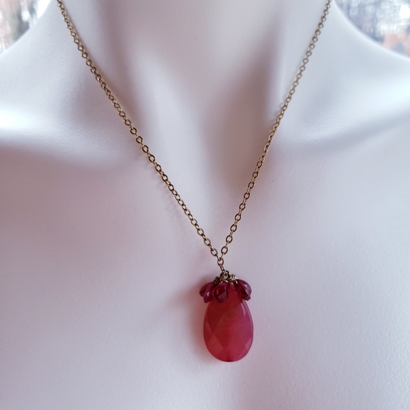 NWT BEJEWEL NECKLACE WITH FACETED BRIOLETTES - Picture 3 of 7